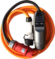 11kw, 3-PHASE EV Charging Cable Charger, KHONS brand, Commando / CEE to Type 2, 16amp, 5m or 10m long