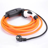 Renault Zoe Home Charging Cable - 16amp, Schuko (EU) to Type 2 in-line portable mains home charger EVSE - 5 or 10 meters