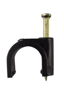 100 x 16mm Black Nylon Nail-In Clips