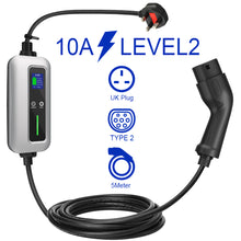Audi E-Tron Charger, Home Charging Cable - 10amp EVSE - 5, 10, 15 or 20 meters long - UK to Type 2