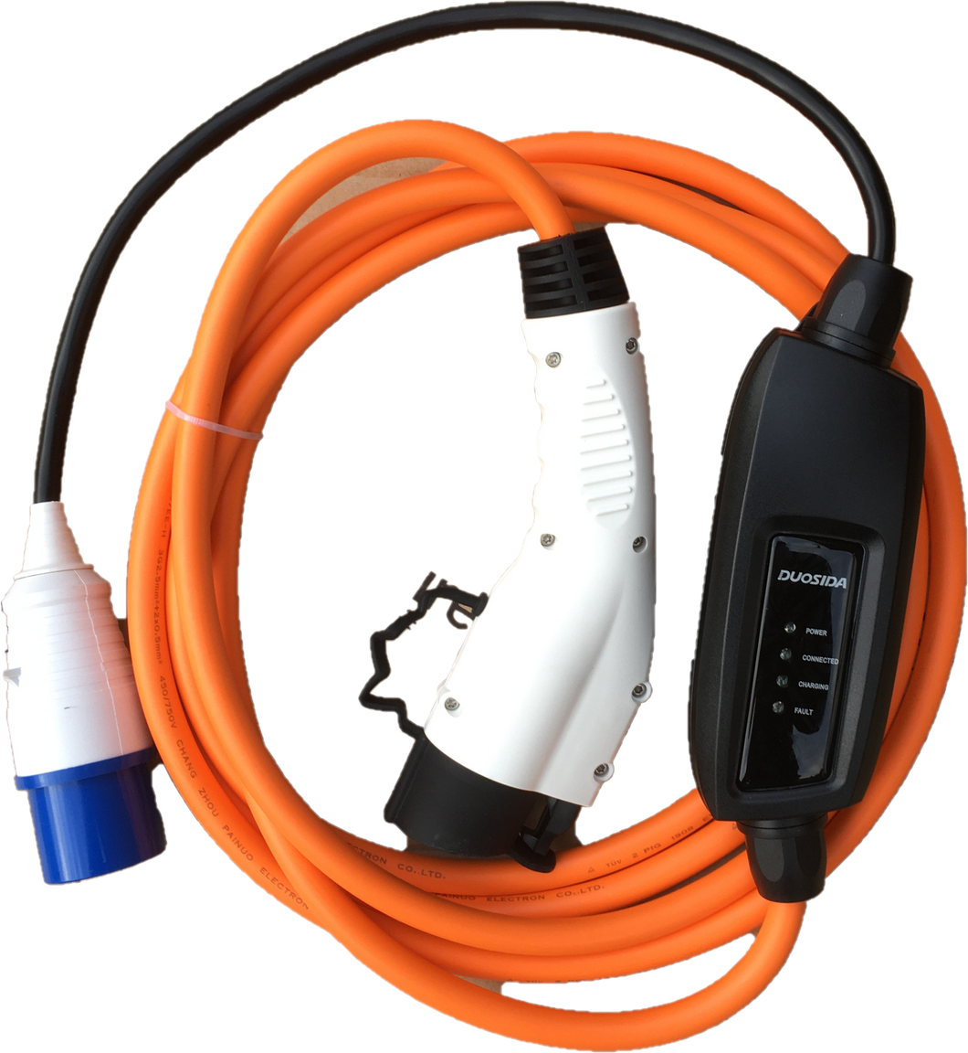 CEE to Type 1 plug EV Charging Cable, Electric Vehicle Charger - 5 or 10 meters, 10amp or 16amp