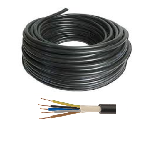 100 meters x 6mm 5-core Hi-Tuff Cable, PVC NYY-J