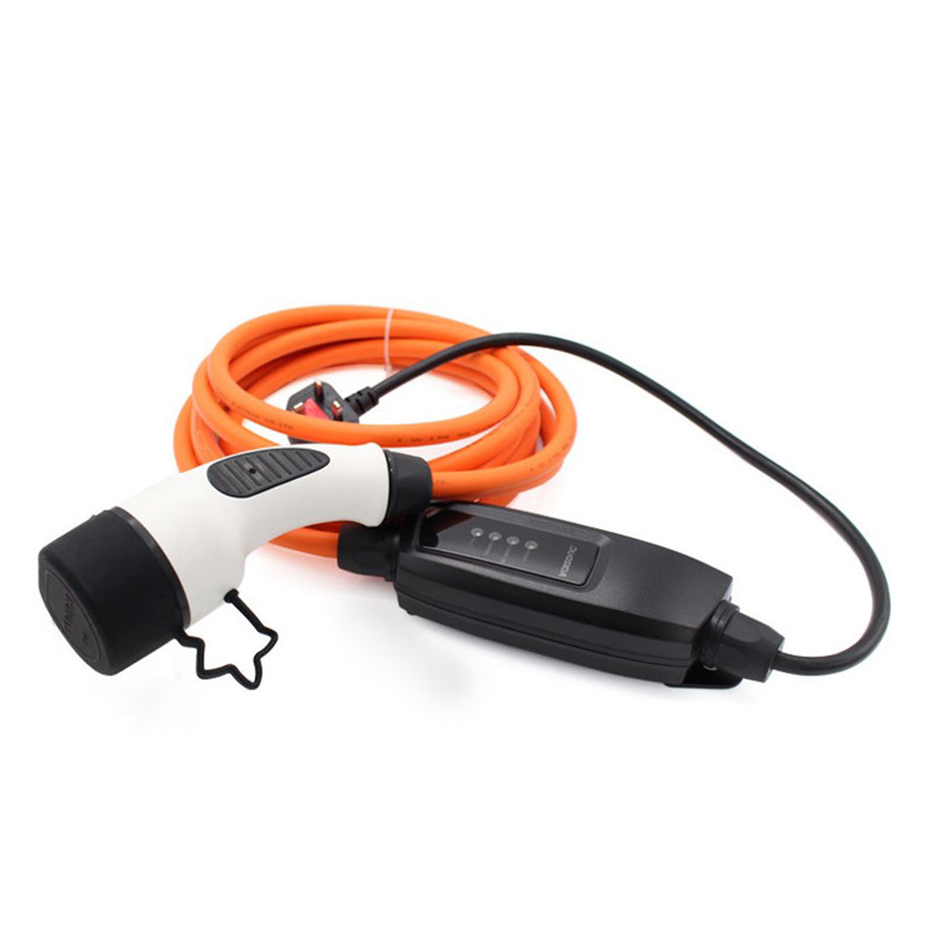 UK 3-pin to Type 2 EV / PHEV Charging Cable. Duosida Portable Home Charger, Granny Cable - 10amp 240v - 20 Meters