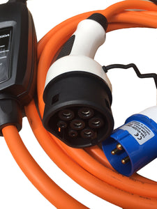 CEE to Type 2 plug EV Charging Cable, Electric Vehicle Charger. 5 or 10 meters, 10amp or 16amp
