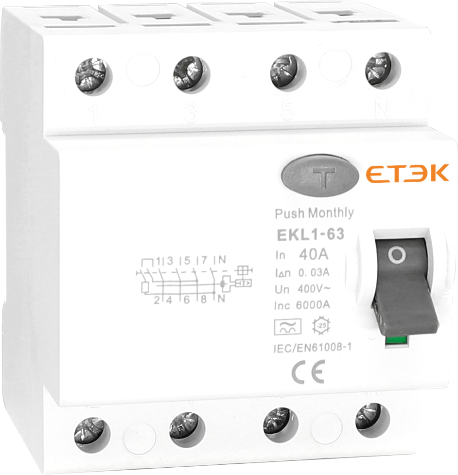 Type A RCD / RCCB 40A, 4 pole, 3-phase, 30mA trip. 40 Amp – EV Chargers ...