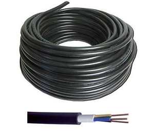 50 meters x 6mm 3-core Hi-Tuff Cable, PVC NYY-J