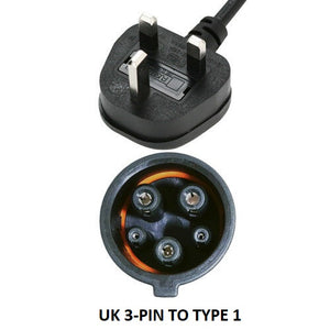Vauxhall Ampera Charger - UK to Type 1 Home Charging Cable - 5, 10 or 15 Meters