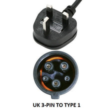Citroen Berlingo / C-Zero EV Charger, - UK to Type 1 Home Charging Cable - 5, 10 or 15 Meters