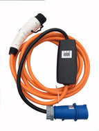 Commando / CEE to Type 1 EV Charging Cable, Variable upto 7.3kw per hour. Nissan, Mitsubishi, Citroen, Chevrolet, Fiat, Ford, Honda, Peugeot, Toyota, Vauxhall PHEV / EV Charger - 32amp EVSE - 5 meters long
